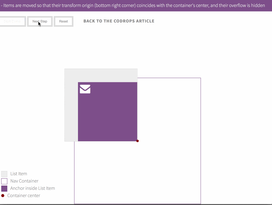 Screen recording showing the steps needed to create a circular menu in CSS